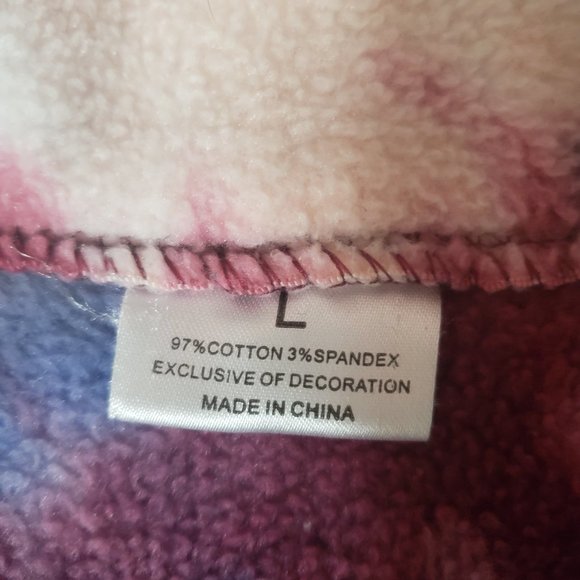 Tie Dye Fleece Zipper Pull over Size L No Brand - Picture 3 of 4